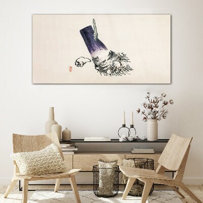 Tableau imprimé sur verre Une main avec un pinceau et un coquillage