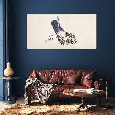 Tableau imprimé sur verre Une main avec un pinceau et un coquillage
