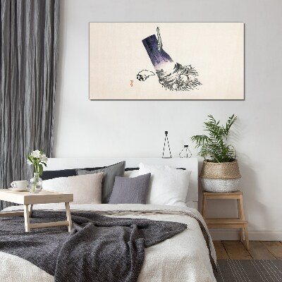 Tableau imprimé sur verre Une main avec un pinceau et un coquillage