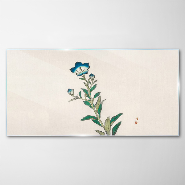 Tableau verre imprimé Fleur bleue sur fond clair