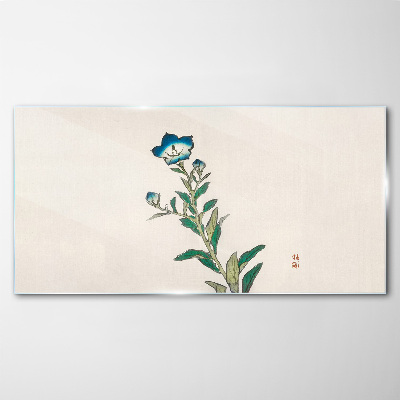Tableau verre imprimé Fleur bleue sur fond clair