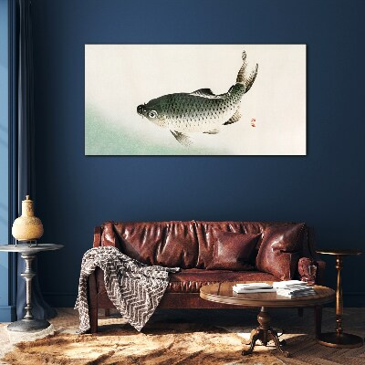 Tableau en verre Carpes dans le paysage aquatique