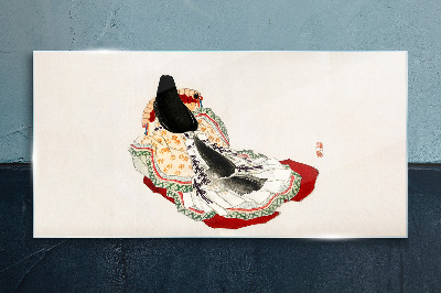 Tableau verre imprimé La beauté florale dans un style traditionnel