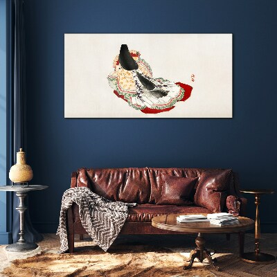 Tableau verre imprimé La beauté florale dans un style traditionnel