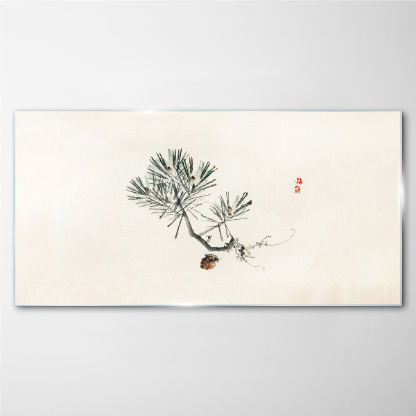 Tableau photo sur verre Pin sur fond blanc