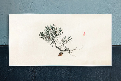 Tableau photo sur verre Pin sur fond blanc