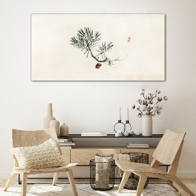 Tableau photo sur verre Pin sur fond blanc