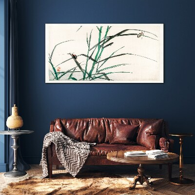 Tableau photo sur verre Graminées et insectes en harmonie