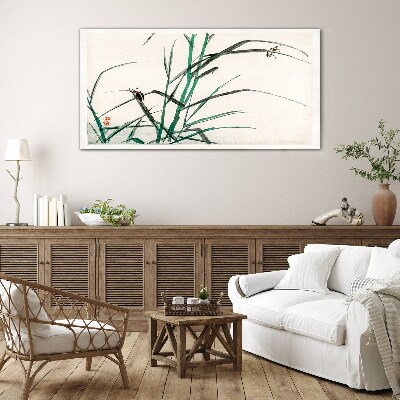 Tableau photo sur verre Graminées et insectes en harmonie