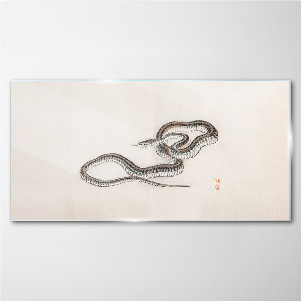 Tableau imprimé sur verre Serpent sur fond de minimalisme