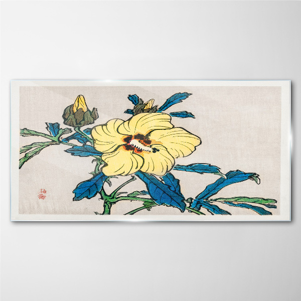 Tableau verre imprimé Composition florale de style japonais