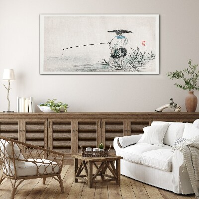 Tableau photo sur verre Pêcheur dans un cadre paisible