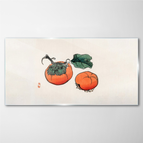 Tableau sur verre Kakis sur fond clair