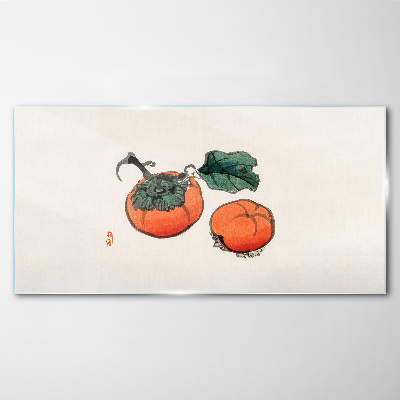 Tableau sur verre Kakis sur fond clair
