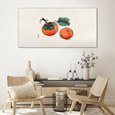 Tableau sur verre Kakis sur fond clair