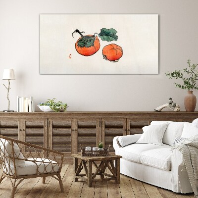 Tableau sur verre Kakis sur fond clair