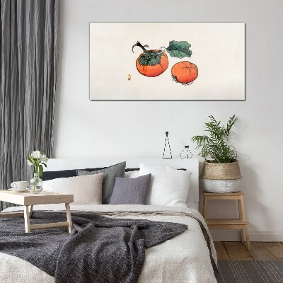 Tableau sur verre Kakis sur fond clair