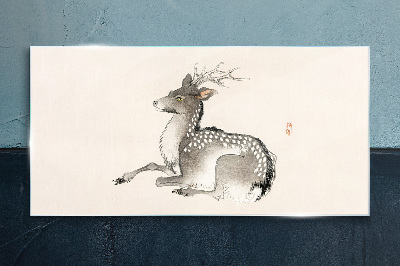 Tableau imprimé sur verre Un cerf calme aux nuances délicates
