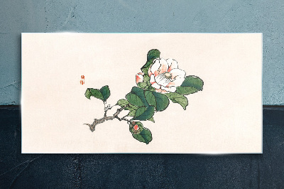 Tableau en verre Fleur de magnolia sur une branche