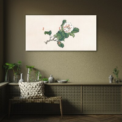 Tableau en verre Fleur de magnolia sur une branche