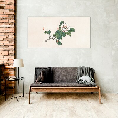 Tableau en verre Fleur de magnolia sur une branche