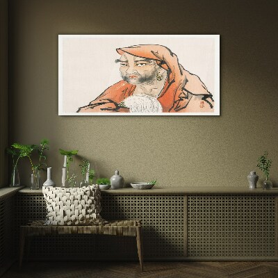 Tableau sur verre Portrait d'une femme en costume traditionnel