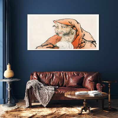 Tableau sur verre Portrait d'une femme en costume traditionnel