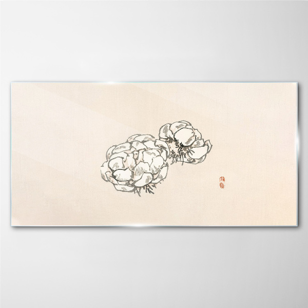 Tableau imprimé sur verre Fleurs sur fond clair