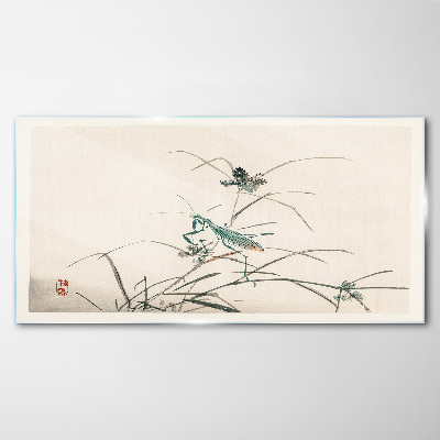 Tableau verre imprimé Papillon sur l'herbe