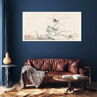 Tableau verre imprimé Papillon sur l'herbe