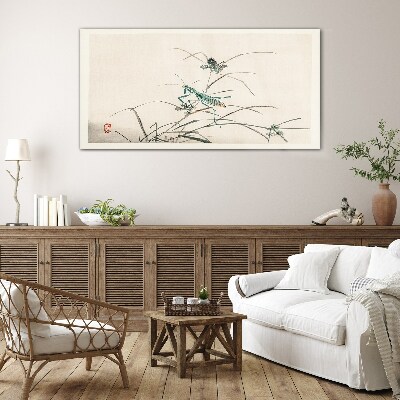 Tableau verre imprimé Papillon sur l'herbe