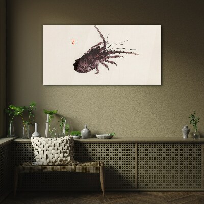 Tableau photo sur verre L'élégance de la crevette