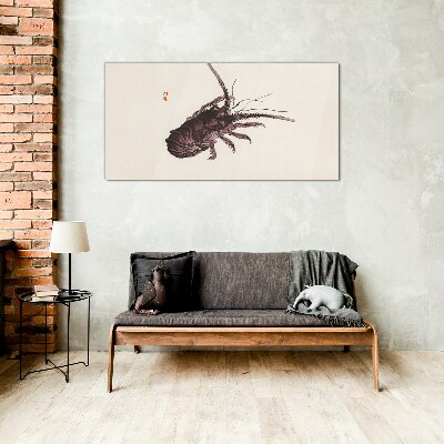 Tableau photo sur verre L'élégance de la crevette