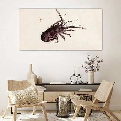 Tableau photo sur verre L'élégance de la crevette