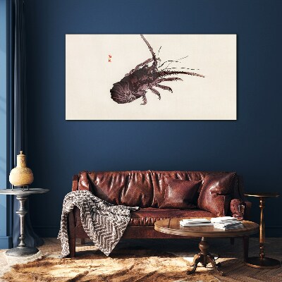 Tableau photo sur verre L'élégance de la crevette