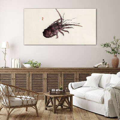 Tableau photo sur verre L'élégance de la crevette