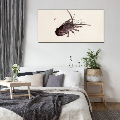 Tableau photo sur verre L'élégance de la crevette