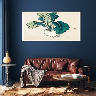 Tableau sur verre Radis vert sur fond clair