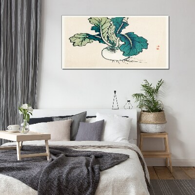 Tableau sur verre Radis vert sur fond clair