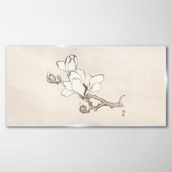 Tableau photo sur verre Fleurs de magnolia sur fond clair