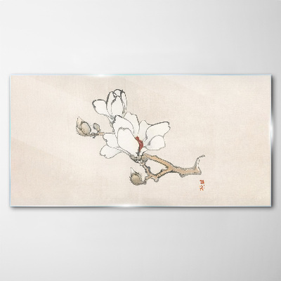 Tableau photo sur verre Fleurs de magnolia sur fond clair