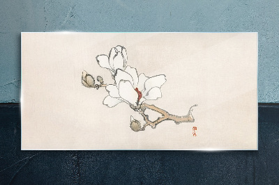 Tableau photo sur verre Fleurs de magnolia sur fond clair