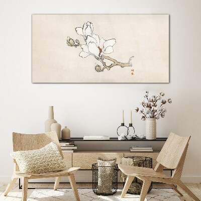 Tableau photo sur verre Fleurs de magnolia sur fond clair