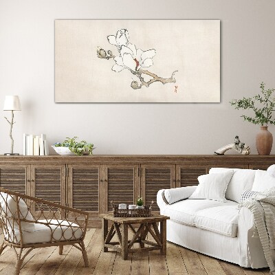Tableau photo sur verre Fleurs de magnolia sur fond clair