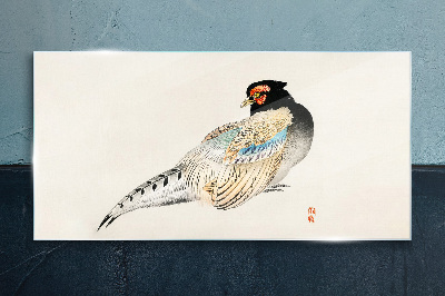 Tableau en verre Faisan au plumage élégant