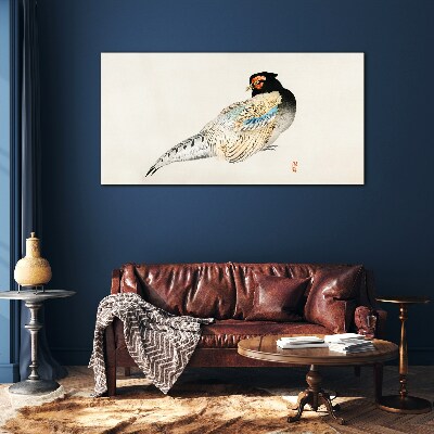 Tableau en verre Faisan au plumage élégant