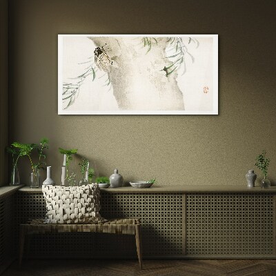 Tableau sur verre Une cigale sur une branche