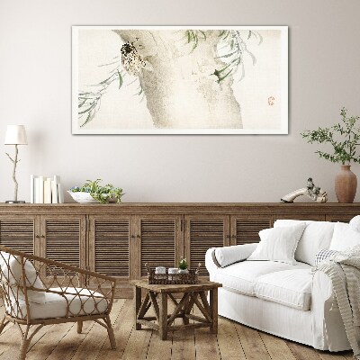 Tableau sur verre Une cigale sur une branche