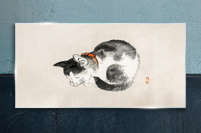Tableau imprimé sur verre Chat endormi