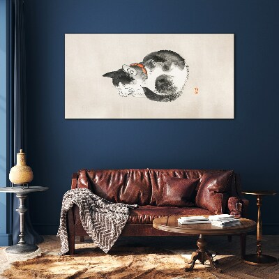 Tableau imprimé sur verre Chat endormi